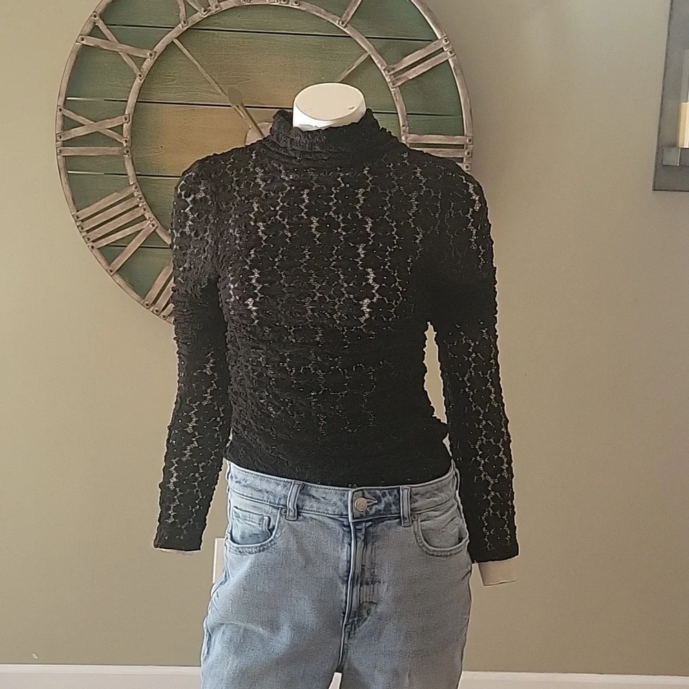 Free People intimately free Day and Night Black Lace Bodysuit